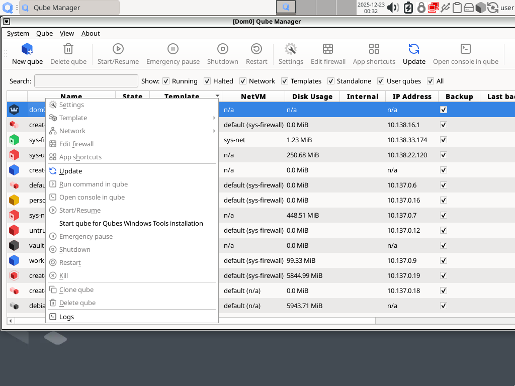 Qube Manager with improved flat icons in 4.3